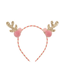 Stripy Pom Pom Reindeer Headband